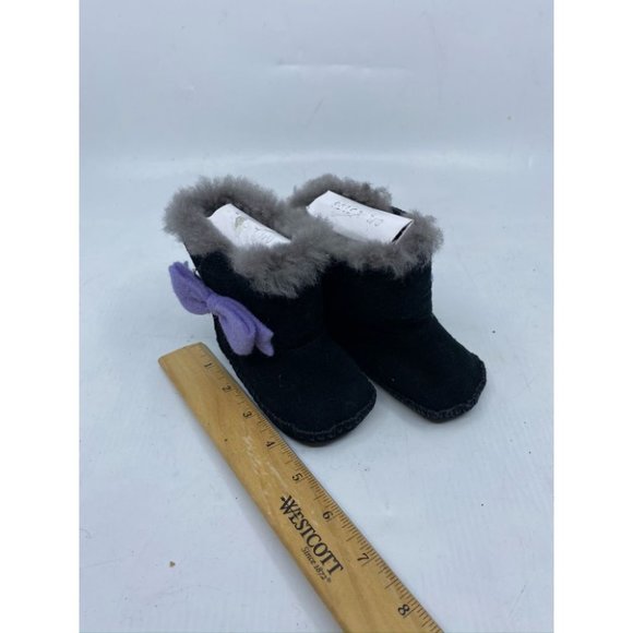 UGG Baby Black Purple Boots Size 1 - Picture 6 of 8